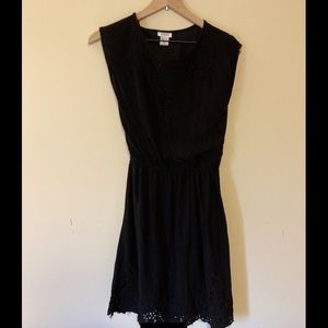 Charming Charlie Embroidered Lace Little Black Dress S